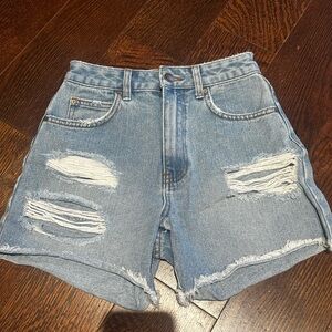 Billabong Blue Jean Shorts Distressed High-Waisted
